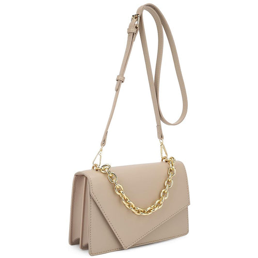 Women's Smooth Plain Chain Link Crossbody Bag