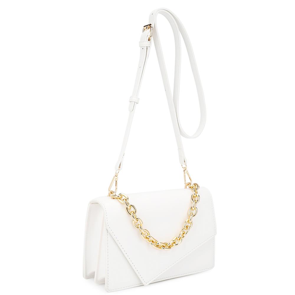 Women's Smooth Plain Chain Link Crossbody Bag