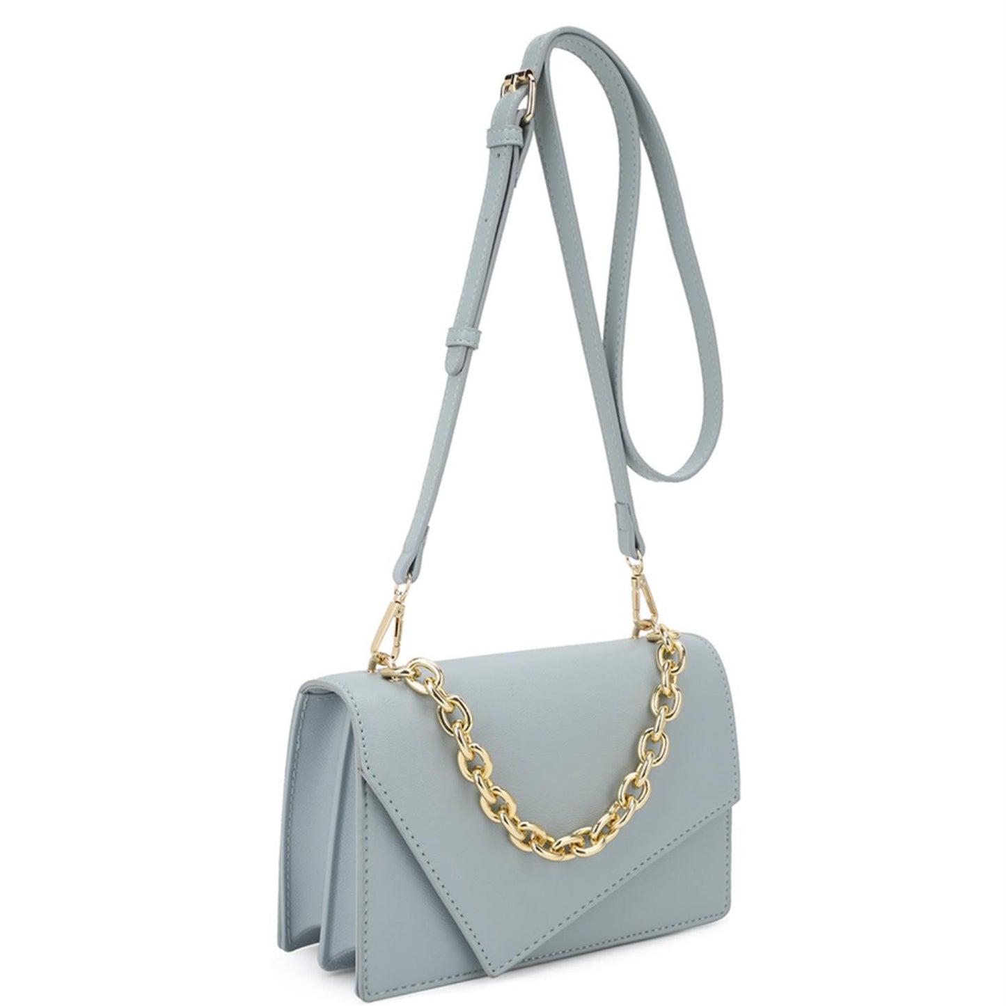 Women's Smooth Plain Chain Link Crossbody Bag