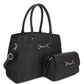 Women's 2 in 1 Matching Design Handle Satchel With Crossbody Bag