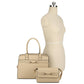 Women's 2 in 1 Matching Design Handle Satchel With Crossbody Bag
