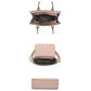 Women's 2 in 1 Matching Design Handle Satchel With Crossbody Bag