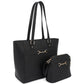 Women's 2 in 1 Smooth Matching Shoulder Tote Bag With Crossbody Set