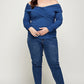 Women's Plus Sexy Off Shoulder Solid Wrap Top