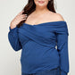Women's Plus Sexy Off Shoulder Solid Wrap Top