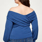 Women's Plus Sexy Off Shoulder Solid Wrap Top