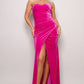 Women's Strapless Sweetheart Maxi Pink Velvet Dress