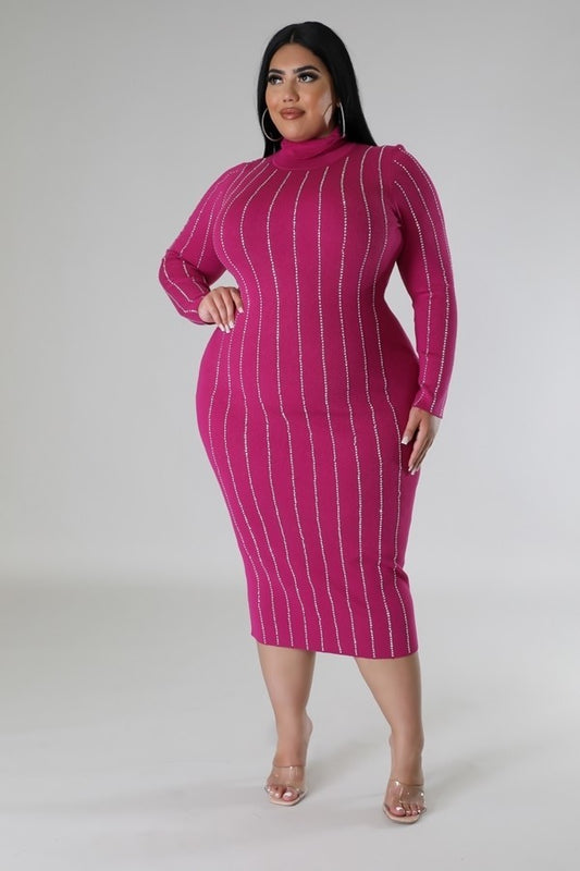 Women's Plus Turtle Neck Stretch Dress