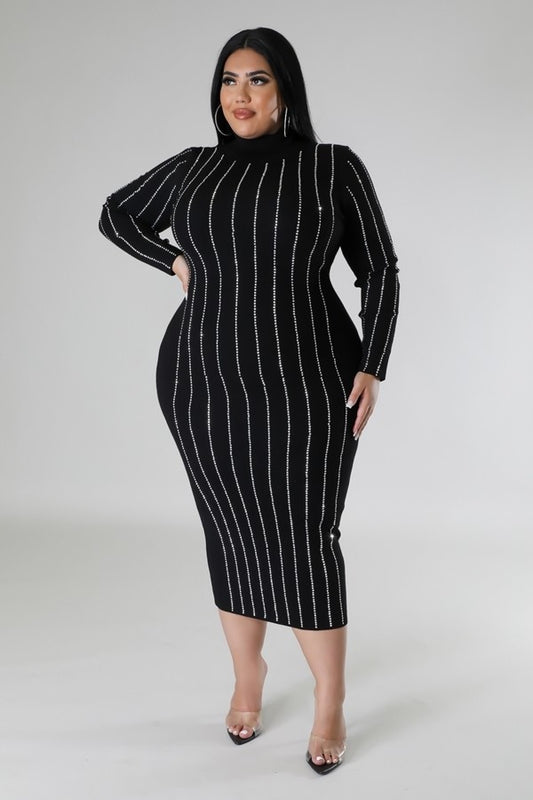 Women's Plus Turtle Neck Stretch Dress (2X & 3X Only)