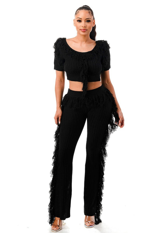 Women's Lets Dance Fringe 2 Piece Set