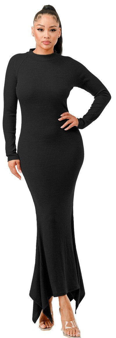 Women's Soft Faux Wool Long Dress