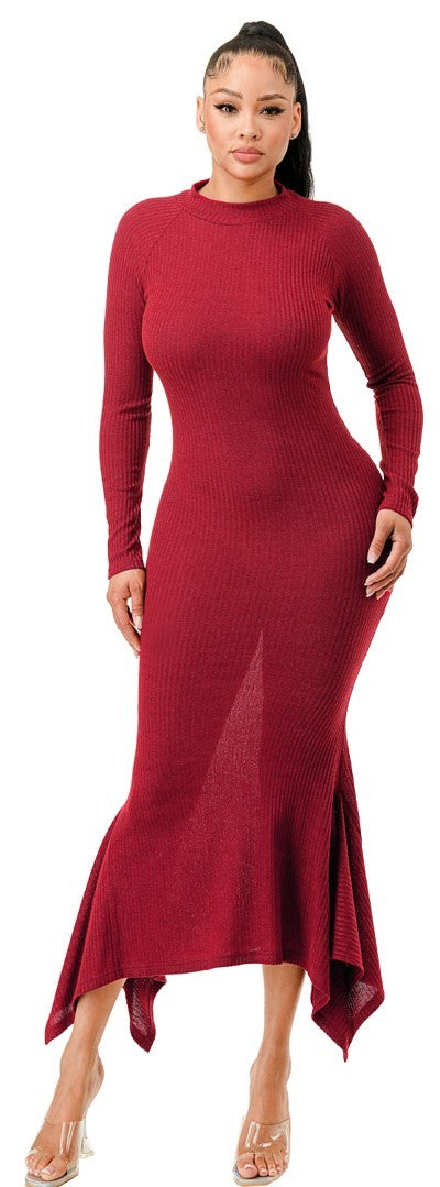 Women's Soft Faux Wool Long Dress