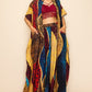 Women's Printed Wide Pants Set