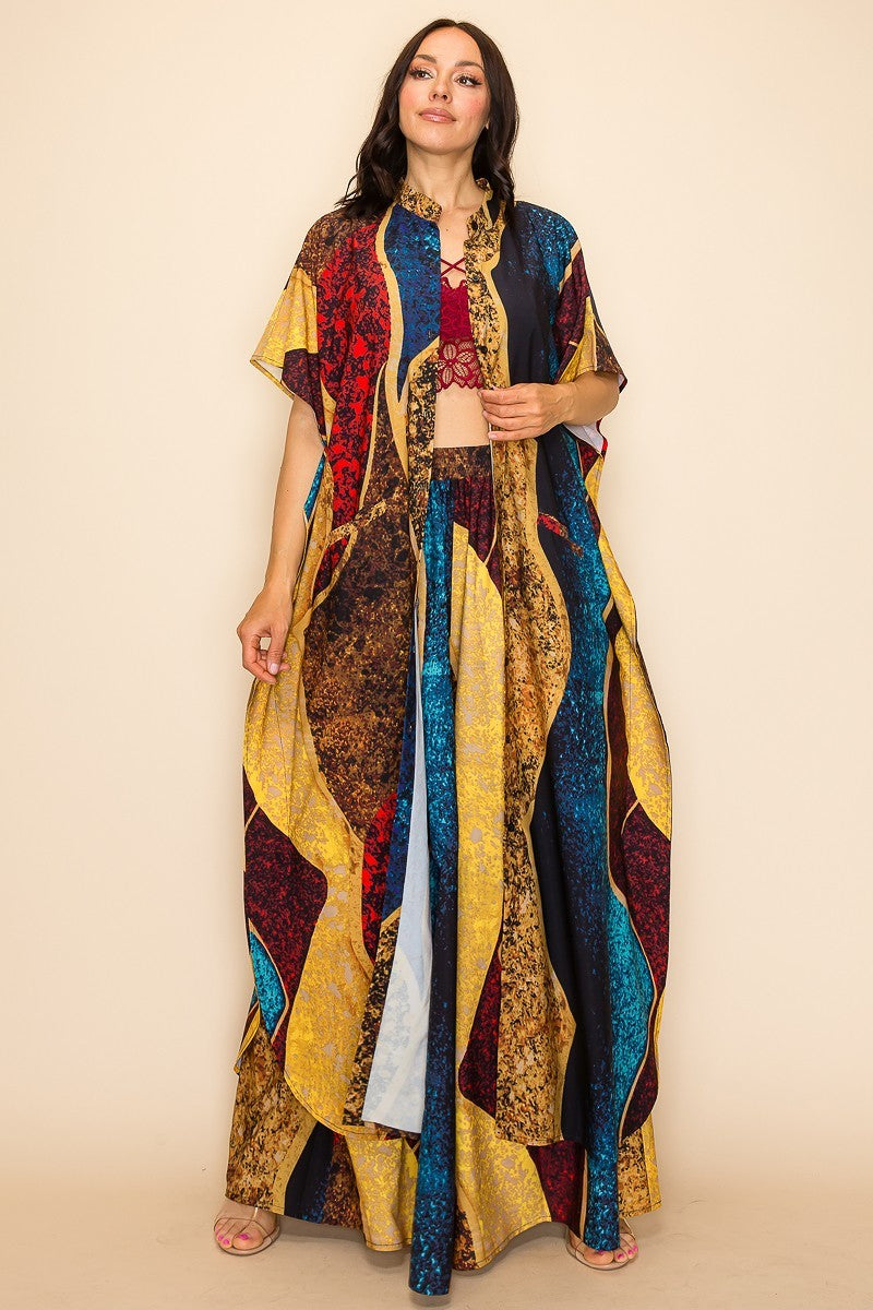 Women's Printed Wide Pants Set
