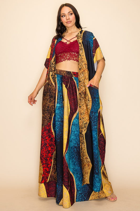 Women's Printed Wide Pants Set