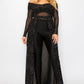 Women's Mesh Glitter See-through -cross Shoulder Wrap Maxi Dress (3X Only)