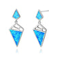 Women's 925 Sterling Silver Geometric With Opal Dangle Drop Stud Earrings Women Girls