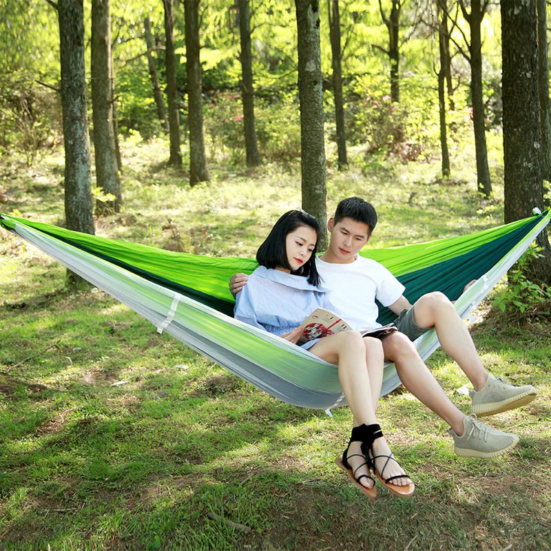260x140cm Two Person Mosquito Hammock Camping Garden Sleeping Hanging Bed With Carabiners Storage Bag