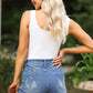 Women's Printed Patch Raw Hem Denim Jean Shorts