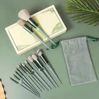 Purple Flower Holly Leaf 13 Piece Makeup Brushes