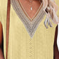 Women's Eyelet Contrast V-Neck Tee