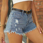 Women's Raw Hem Distressed Denim Jean Shorts