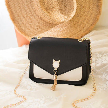 Women's Crossbody Cat Lock Chain Strap Messenger Purse Bag