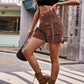 Women's High Waist Denim Jean Cargo Shorts