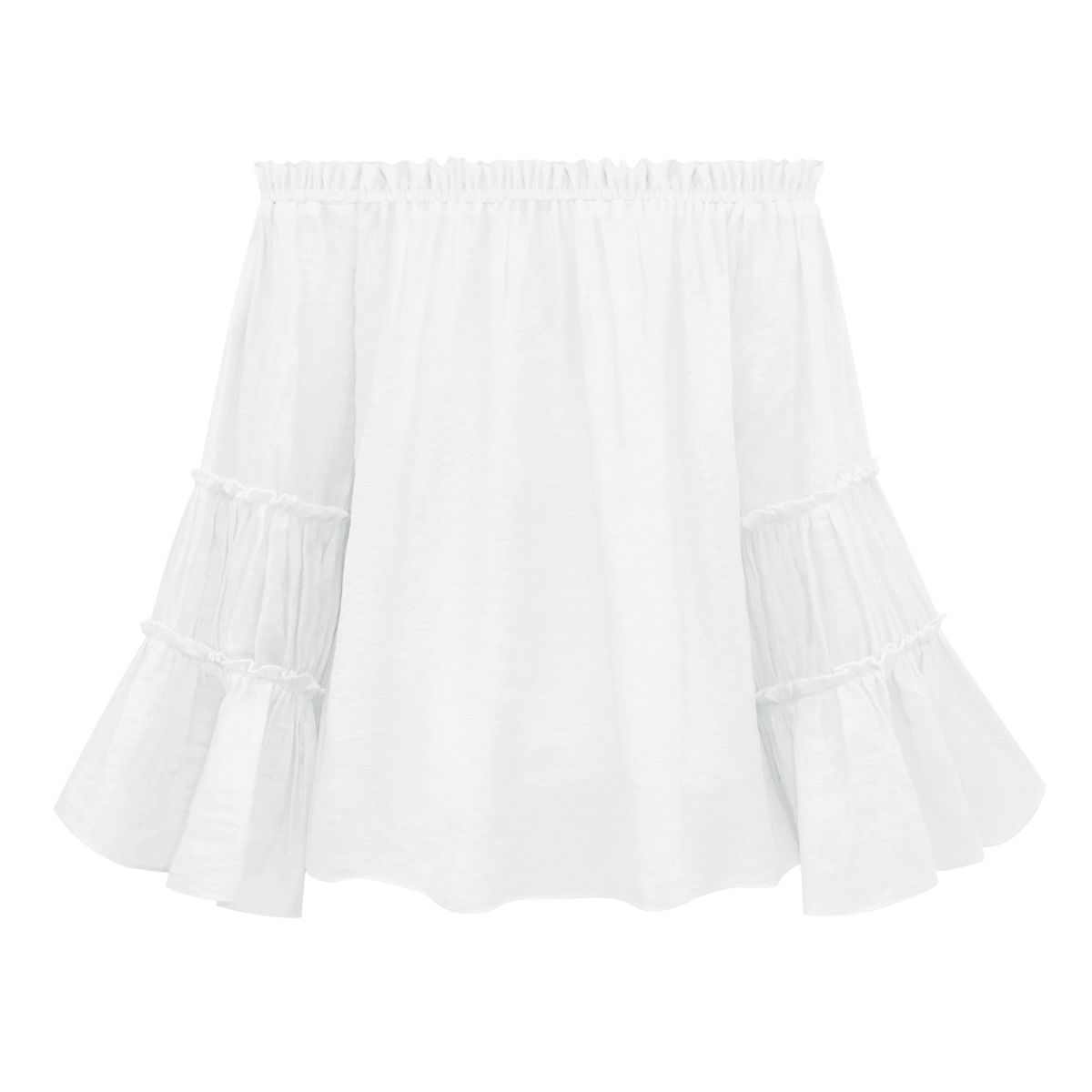 Women's Off-Shoulder Frill Trim Blouse