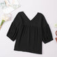 Women's Dropped Shoulder V-Neck Blouse