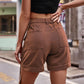 Women's High Waist Denim Jean Cargo Shorts