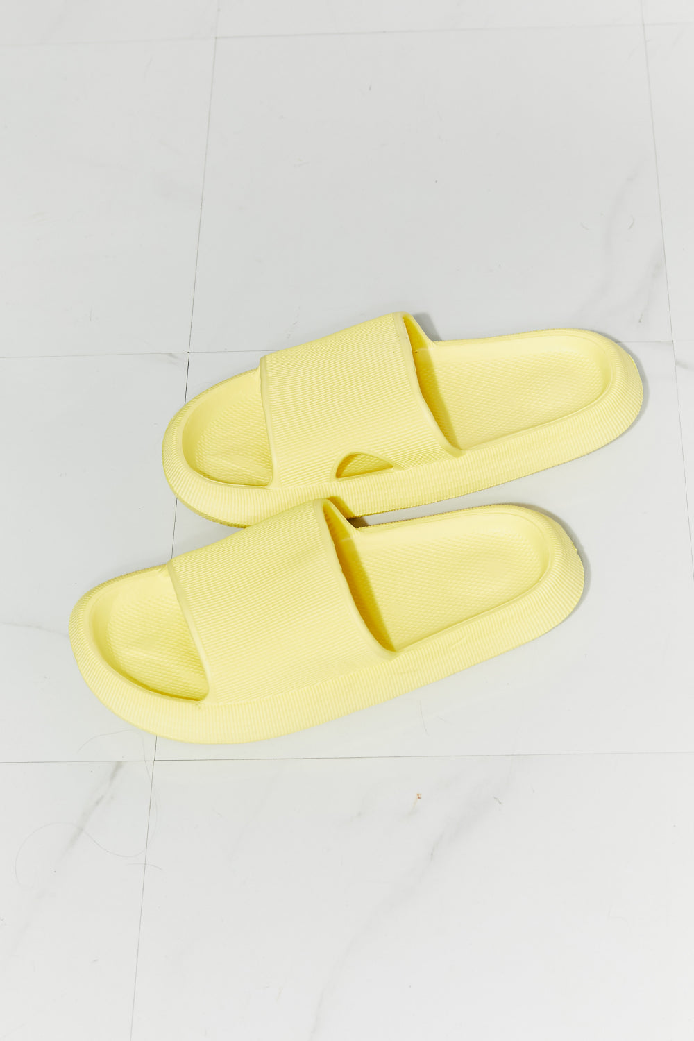 Women's MMShoes Arms Around Me Open Toe Slide in Yellow