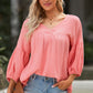 Women's Dropped Shoulder V-Neck Blouse