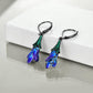 Sterling Silver Purple Tulip Flower Dangle Handmade Dangle Drop Earrings