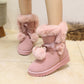 Teens Women's Casual Velvet Warm Short Tube Boots