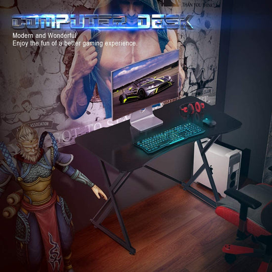 Gaming Desk, 43 Inch PC Computer Gaming Desk Ergonomic Home Office Desk Table Gamer Workstation Gaming Table