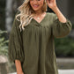 Women's Dropped Shoulder V-Neck Blouse