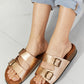 Women's MM Shoes Best Life Double-Banded Slide Sandal in Gold