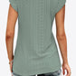 Women's Eyelet Contrast V-Neck Tee
