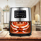 6.3QT 1700W Stainless Steel Air Fryer Oven For Roasting    Multi-function Screen