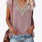 Women's Eyelet Contrast V-Neck Tee