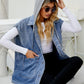 Women's Hooded Sleeveless Denim Top with Pockets