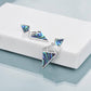 Women's 925 Sterling Silver Geometric With Opal Dangle Drop Stud Earrings Women Girls
