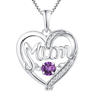 Women's S925 Silver Pulsatile Heart Mother's Day Gift Birthstones Smart Pendant