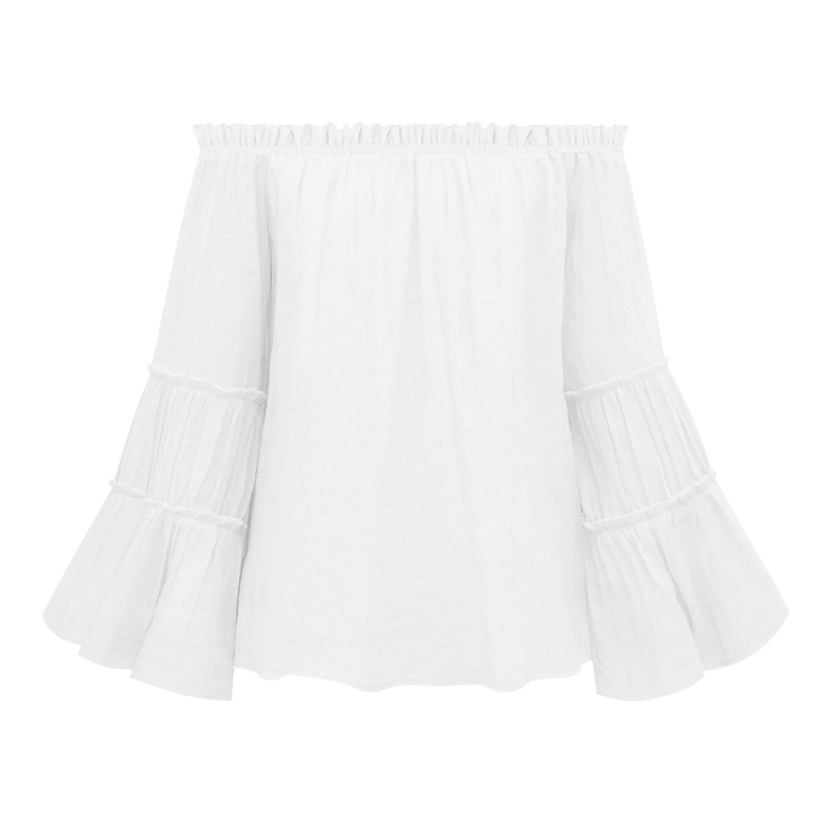 Women's Off-Shoulder Frill Trim Blouse