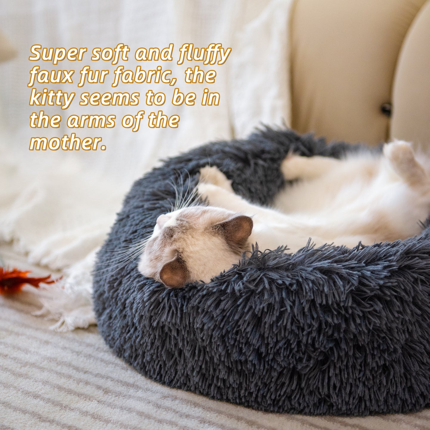 Pet Bed For Cat or Dog Anti-Slip & Water-Resistant Bottom Washable For Small Medium Pets