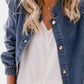 Women's Shoulder Detail Denim Button Down Shirt (S, M, XL, XXL Only)
