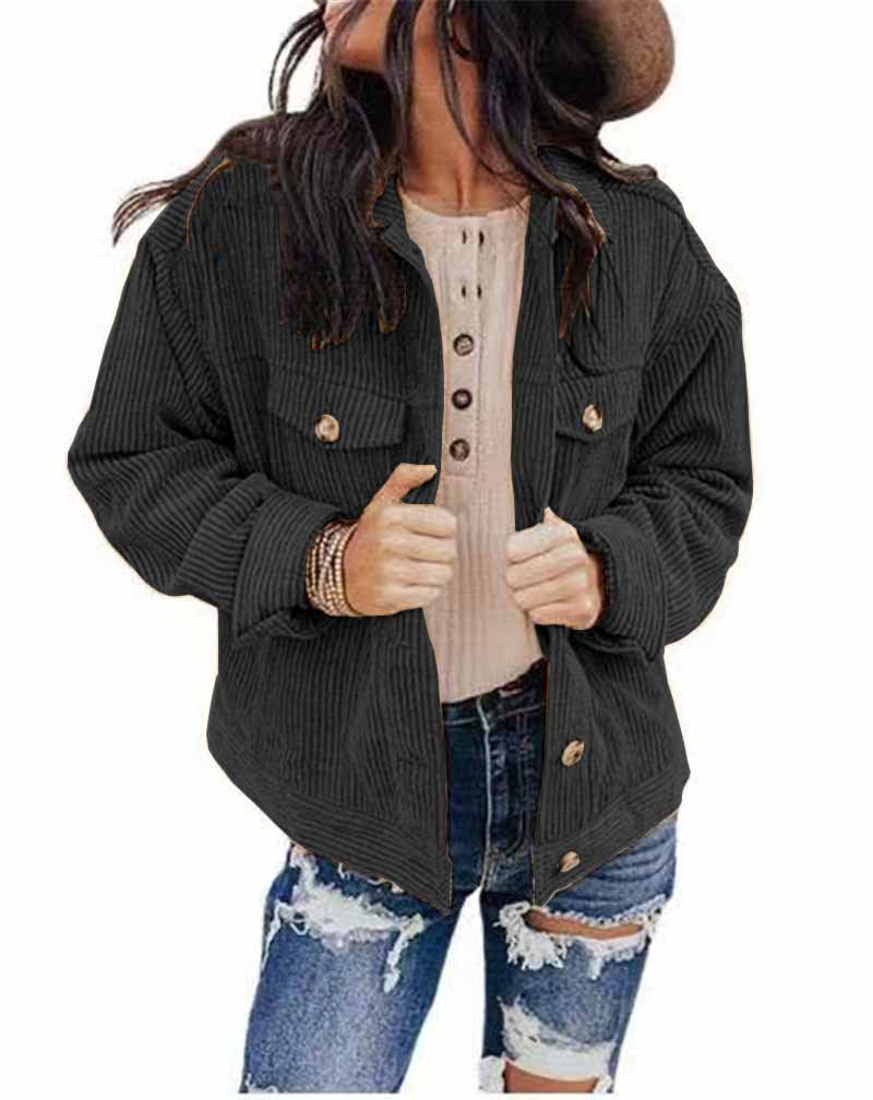 Women's Solid Color Loose Ding Heart Velvet Jacket