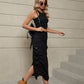 Women's Drawstring Ruched Slit Denim Midi Skirt