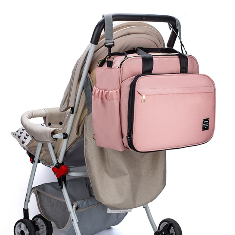 Portable Diaper Bag Portable Multifunction Backpack Folding Baby Bed Bag with Mattress Crib Outdoor Travel